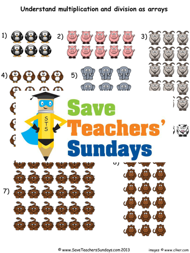 Multiplication and Division Arrays KS1 Worksheets, Lesson plans and Model