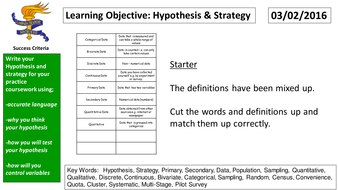 Gcse Statistics Hypothesis Strategy And Sampling - 