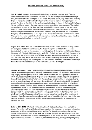 Anne Frank Diary Extract Ks2 , Diary of Anne Frank – OEAXUX