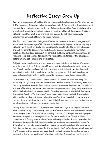 Reflective essay examples picture