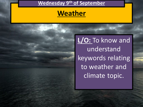 Weather - Scheme of work, whole unit