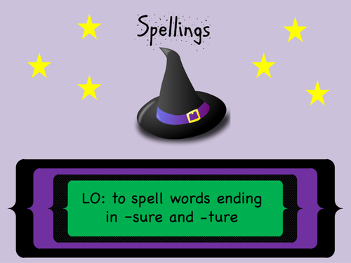 Year 3 and 4 Spellings (SPaG): Words with endings sounding like -sure and -ture