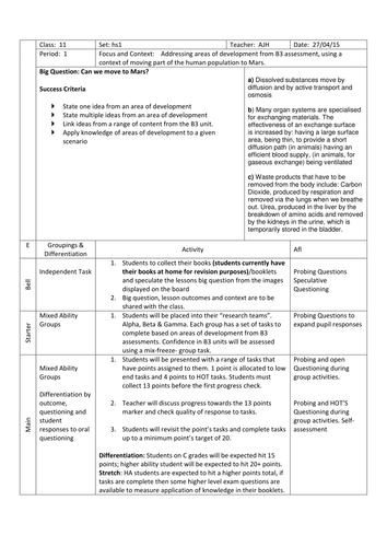 Points Machine Revision: AQA B3 Ventilation, Diffusion Adaptations ...