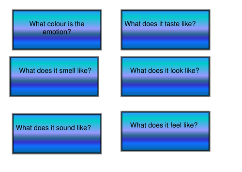 Flashcards to stimulate writing similes 