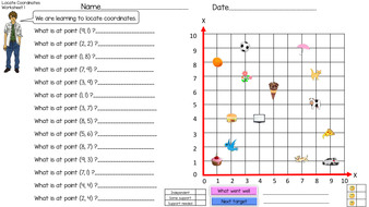 coordinates in the first quadrant worksheet by krazikas teaching