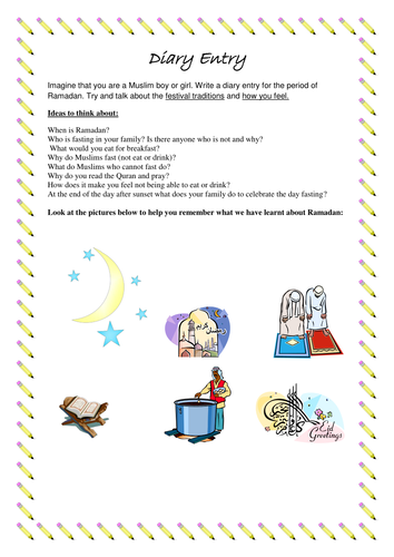 A diary of Ramadan worksheet 