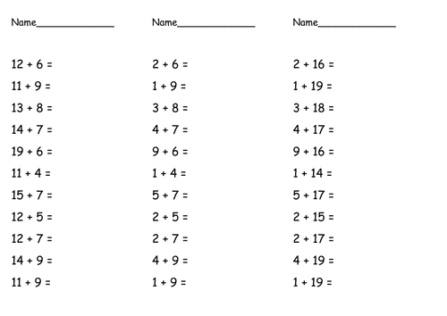 maths problems (addition, subtraction, multiplying)