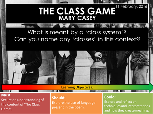 The Class Game - Mary Casey (Edexcel Conflict Poetry Cluster GCSE 1-9)