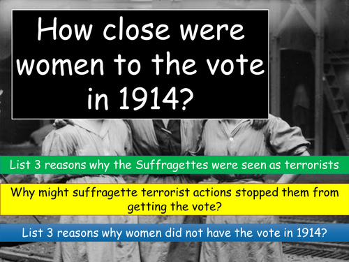 Suffragettes and Women in the War- (5 lessons) | Teaching Resources