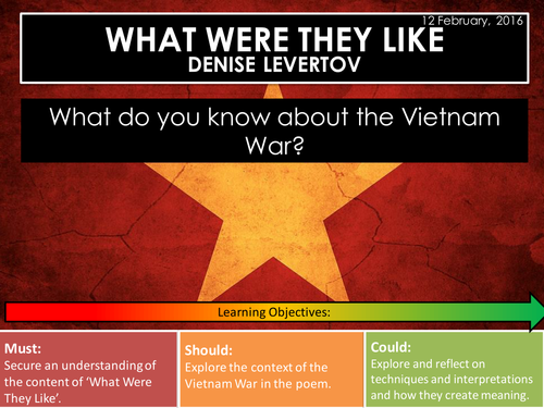 What Were They Like - Denise Levertov (Edexcel Conflict Poetry Cluster GCSE 1-9)