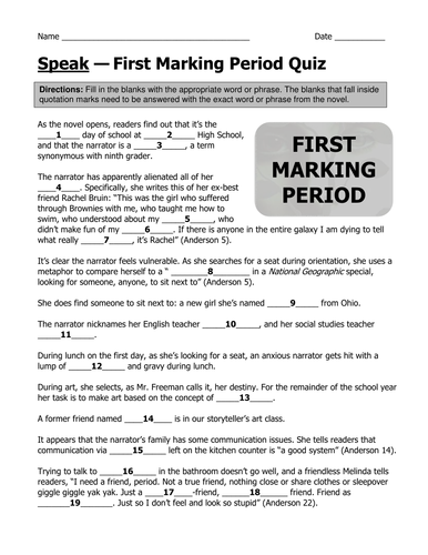 Speak second marking period study guide answers 13th edition