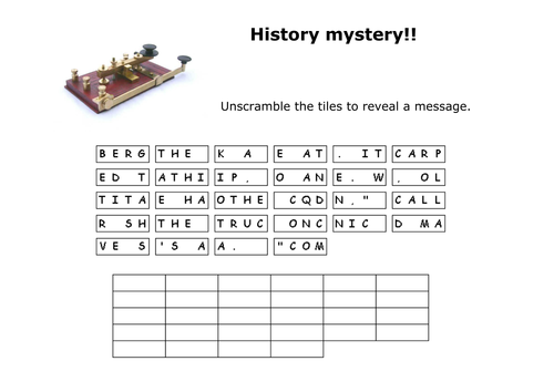 RMS Titanic CQD Distress Signal Puzzle Activity 