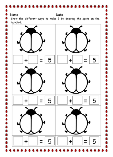 Number bonds - Making 4, 5, 6, 7 & 8 - differentiated - 11 ...