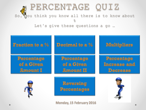 INDIVIDUAL OR GROUP: PERCENTAGE QUIZ