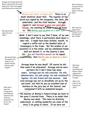 A Christmas Carol Stave 1 Scaffold by BeccaEnglish - UK Teaching Resources - TES