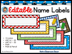 Name Labels (editable) | Teaching Resources