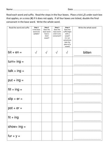 When to double the final consonant worksheets | Teaching Resources