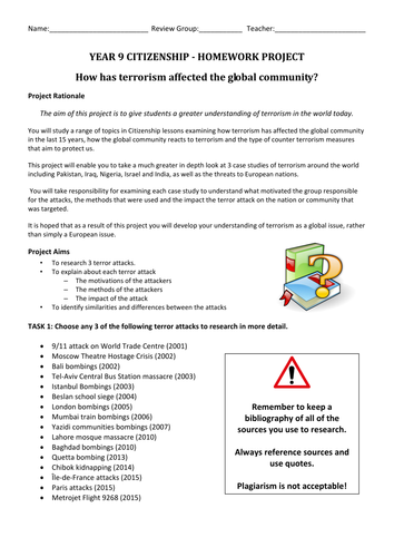 homework money and terrorism assignment