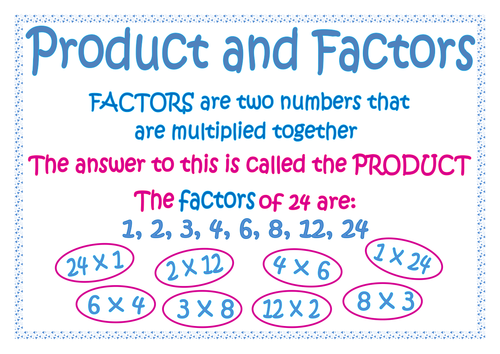 Products and factors by lynellie - Teaching Resources - TES