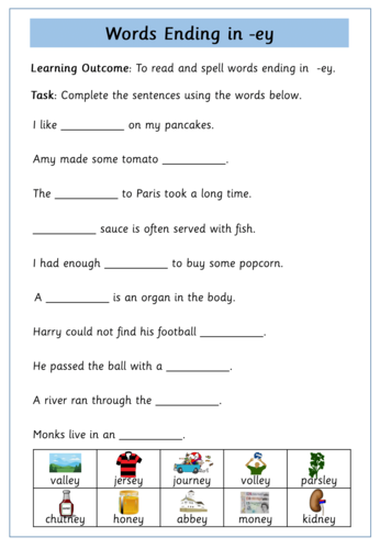 -ey - long 'e' sound | Teaching Resources