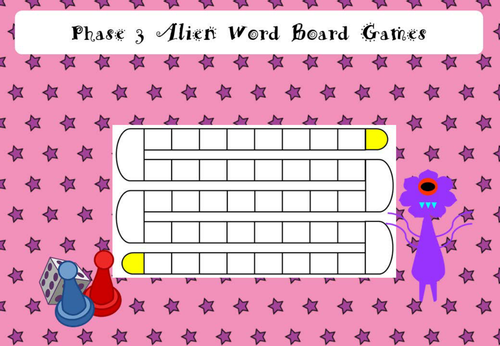 Phonics Screening - Phase 3 Alien Words Board Game