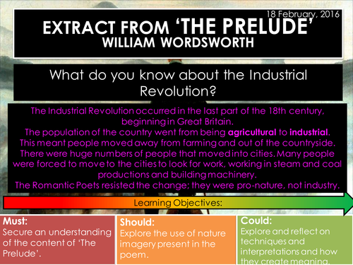 Extract from The Prelude - William Wordsworth (Edexcel Conflict Poetry Cluster GCSE 9-1)