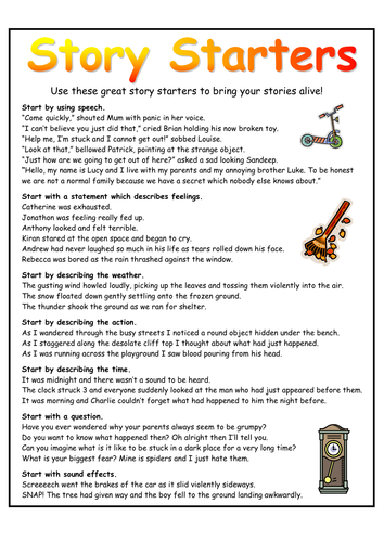 Creative Writing Story Starters Ks2