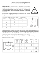 Circuit calculation practice worksheet and answers | Teaching Resources