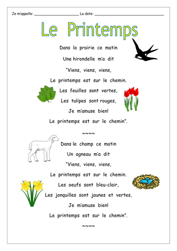 FRENCH - SPRING - LE PRINTEMPS | Teaching Resources