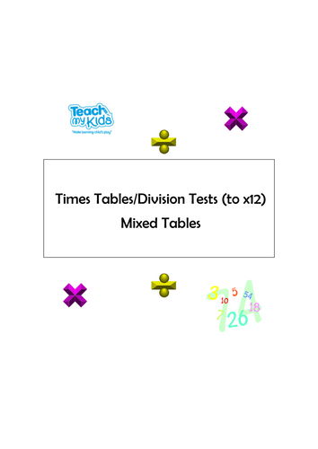 Times Tables/Division 91����ts, Mixed Tables, up to x12