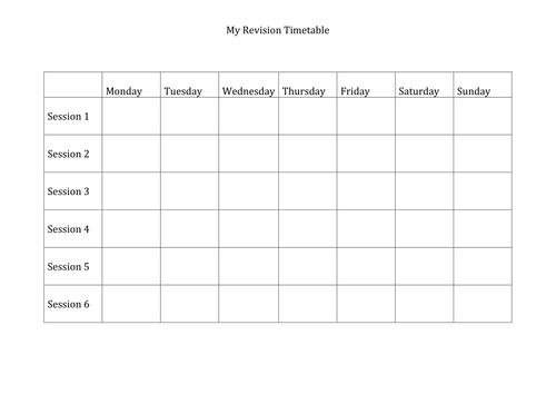 My Revision Timetable by natwof - UK Teaching Resources - TES