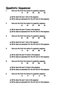 Finding the nth term of a quadratic sequence | Teaching Resources