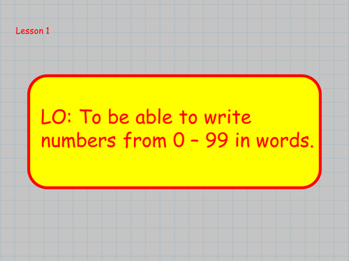 Writing numbers in words and numerals (A week of lesson, presentations ...