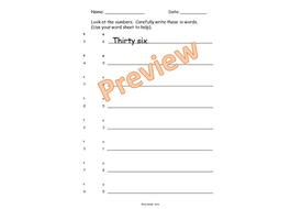 writing numbers in words and numerals a week of lesson presentations