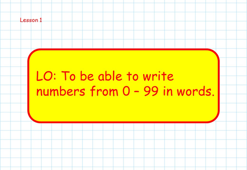 Writing numbers in words and numerals (A week of lesson, presentations ...