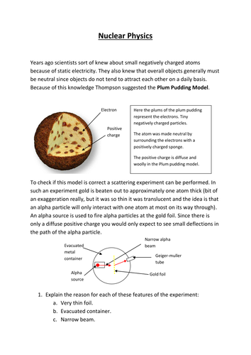 AQA A-level Physics: Nuclear (notes and question booklet) recently updated