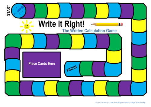 Write it Right - Written Calculation Game - Year 6 Maths - KS2 SATs Revision - Board Game Format
