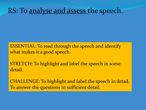How to Give and Analyse a Speech