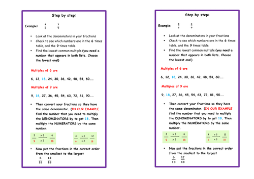 Ordering fractions Yr 5 4 levels of challenges | Teaching Resources