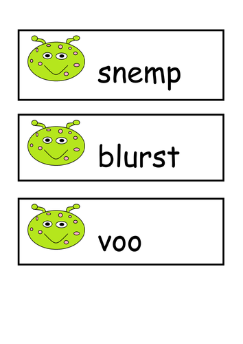 phonics screening revision pack including pseudo ( or alien/ nonsense) words