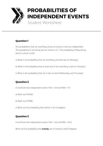 Printables Conditional Probability Worksheet pictures independent events probability worksheet kaessey worksheets for school