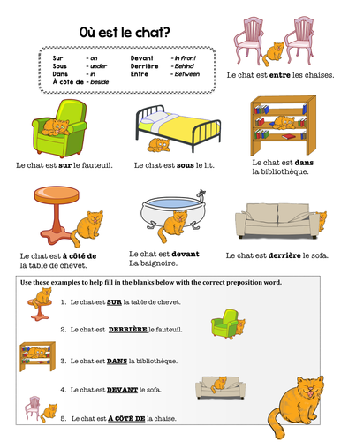 grade prepositions worksheets for 4 english grammar practice Resources    by Preposition  Teaching French chezgalamb TES