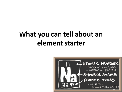 What can you tell about an element starter:  Chemistry Revision