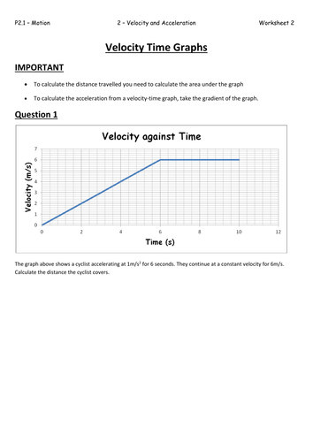 Worksheets Velocity Time Graphs Questions And Answers Pdf p2 1 2 aqa velocity and acceleration by biscuitcrumbs teaching time graphs worksheet pdf