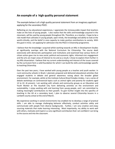 pgce personal statement physical education