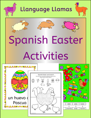 Spanish Easter Activities Puzzles and Cards Teaching Resources