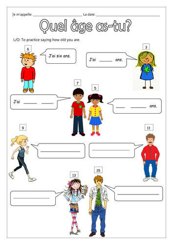 worksheet birthday my in french quand tu Quel ton anniversaire? as et by C'est âge ?