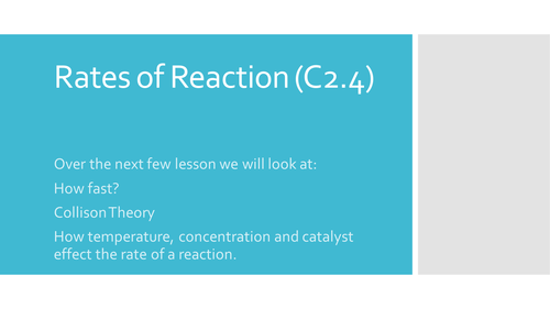Introduction to Rates of Reaction | Teaching Resources