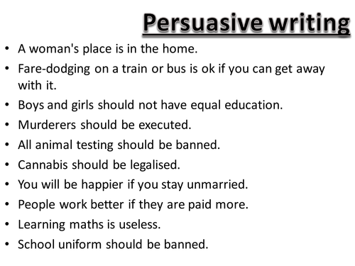 persuasive writing speeches