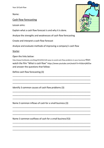 Cashflow forecasting year 10